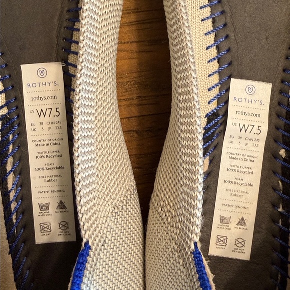 ROTHY’s The Flat Round Toe Flax Birdseye Grey and Cream - Picture 8 of 15